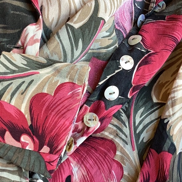 ⚜️ Dana Buchman Long Floral Silk Tunic  Blazer  SZ 8 - Picture 6 of 16